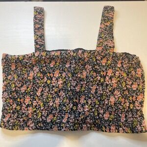Woman's Flower Patterned Crop Top American Eagle Size Large